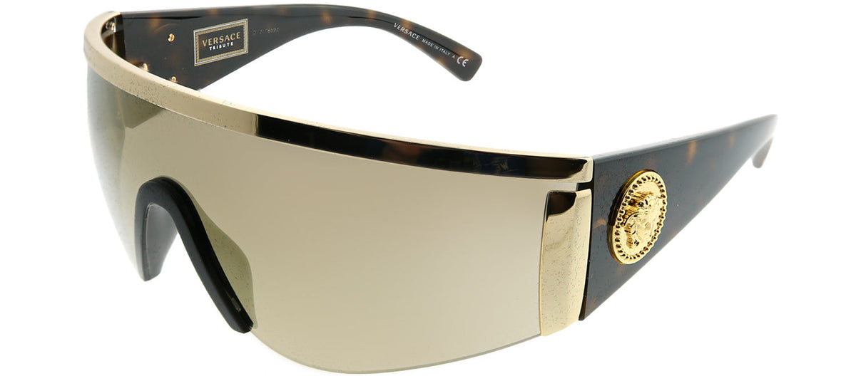 VERSACE TRIBUTE Pink Blue Mirror Shield Sunglasses VE 2197 1464/55