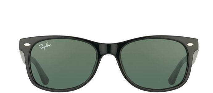 Ray-Ban Jr RJ 9052 Wayfarer Plastic Sunglasses - Black with Green Lens