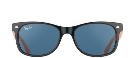 Ray-Ban Jr RJ 9052 Wayfarer Plastic Sunglasses - Blue On Orange with Blue Lens
