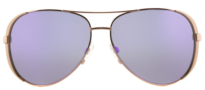 Michael Kors Chelsea MK 5004 Aviator Metal Sunglasses - Rose Gold with Purple Mirror Lens