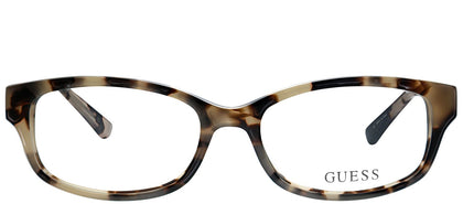 Guess GU 2429 PKTO Beige Tortoise Plastic Rectangle Eyeglasses