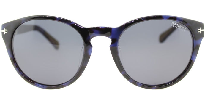 Sperry SP Weymouth Oval Plastic Sunglasses - Navy Tortoise with Blue Lens