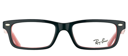 Ray-Ban RY 1535 Rectangle Plastic Eyeglasses - Black On Red