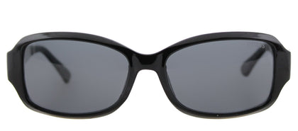 Guess GU 7410 Oval Plastic Sunglasses - Black on Texture with Grey Lens