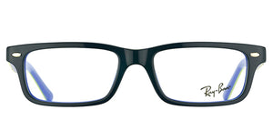 Ray-Ban RY 1535 Rectangle Plastic Eyeglasses - Dark Grey On Blue