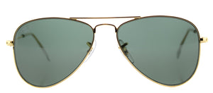 Ray-Ban Jr RJ 9506 Aviator Metal Sunglasses - Gold with Green Lens