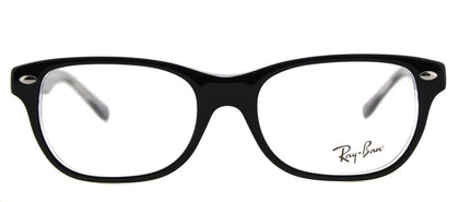 Ray-Ban RY 1555 Rectangle Plastic Eyeglasses - Black On Transparent
