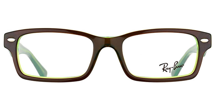 Ray-Ban Jr RY 1530 Square Plastic Eyeglasses - Brown On Fluorescent Green