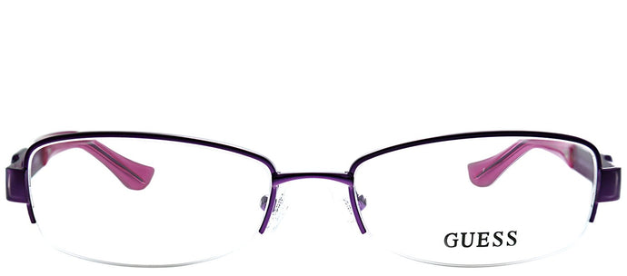 Guess GU 2290 PUR Purple Metal Semi-Rimless Eyeglasses
