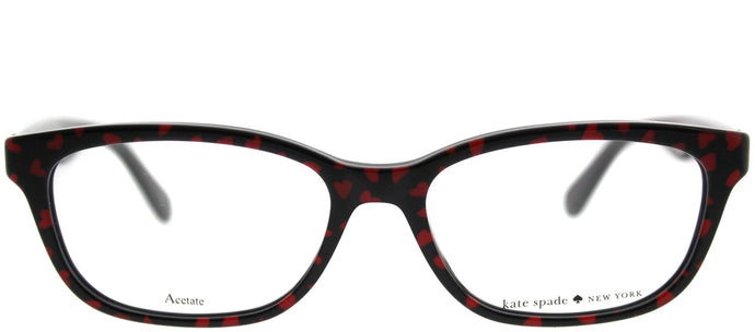 Kate Spade KS Brylie 7RM Black Red Heart Rectangle Plastic Eyeglasses