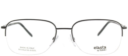 Elasta Elasta 7220 V81 Dark Ruthenium Black Semi-Rimless Metal Eyeglasses